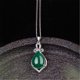 thumbnail image 5 of Collar con colgante de flor de trébol con incrustaciones de diamantes, colgante de jaspe con calcedonia verde, 5 of 5