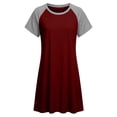 thumbnail image 4 of Axiiglly Womens Nursing Dress Short Sleeve Patchwork Zipper Breastfeeding Maternity Dress Soft Stretch Knee Length Pregnancy Nightgowns, S-2XL, 4 of 8