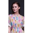 thumbnail image 4 of Bimba Robe Longue pour Femmes en Rayonne à Plumes Colorées Boho Plage Cocktail Fête Maxi Fendue-Xxx-Grand, 4 of 6