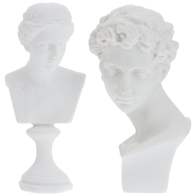 MasteelfCA 2 Pcs Mini Statues de Buste Grec Ornement Décoratif Artisanat en Résine Sculpture en Résine
