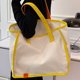 thumbnail image 4 of Sywqhk Bolso De Hombro De Lona De Color De Moda Para Mujer, Bolsos Grandes Informales (Amarillo) Sywqhk Para estrenar, 4 of 9