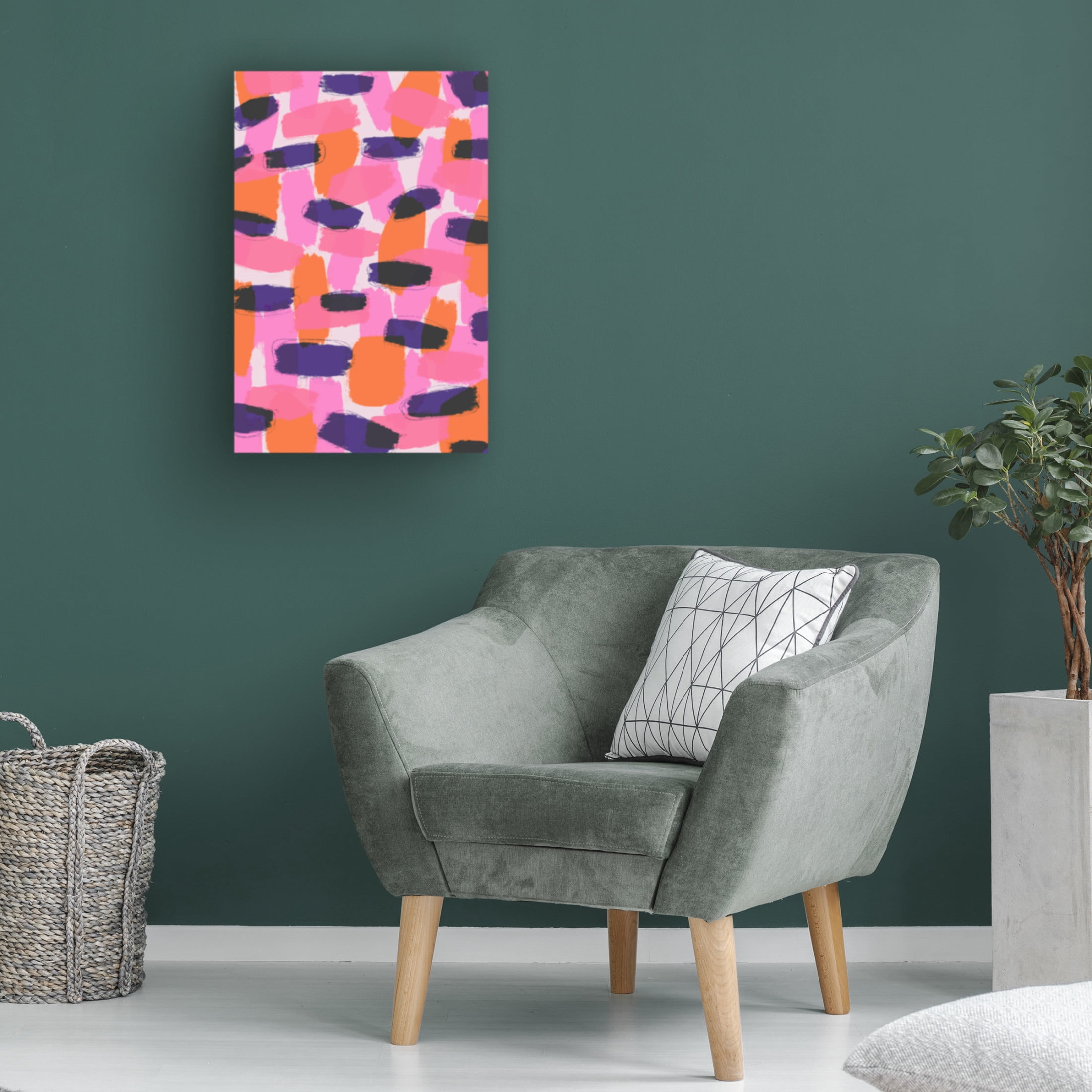 Canvas Wall Art - Treechild 'Pink And Purple Strokes' Wall Art for Living Room, Bedroom, or Office D?cor by Trademark Fine Art - 22 x 32 Inches