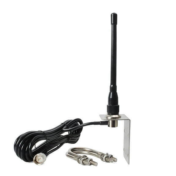 HYS Vhf 2DBI Gain Marine 156-163MHz Antenna With Cable/ Heavy-Duty Stainless Steel L-Bracket&U-Bolts