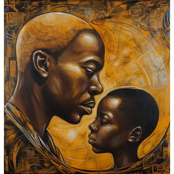 African Father and Son 5D Diamond Art Painting by Number Kits for Adults DIY Paint with Full Drill Round Diamond Gems Painting Art Craft for Home Wall Decor 13.8x13.8in(2)