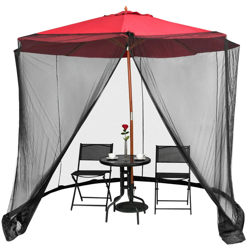 Gymax 9/10FT Umbrella Table Screen Cover Mosquito Bug Insect Net