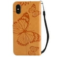 thumbnail image 3 of iPhone XS Max Wallet Case, Dteck Embossed Butterfly Magnetic Flip PU Leather Folio Stand Case Cover Built-in Card Slots & Money Pocket, with wrist Strap, For Apple iPhone XS Max, Yellow, 3 of 8