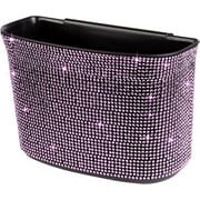 Car Trash Can Bling Crystal Auto Storage Pockets,100% Leak Proof Car Trash Container Bin Car Garbage Bag Hanging for Backside/Gearshift/Center Console
