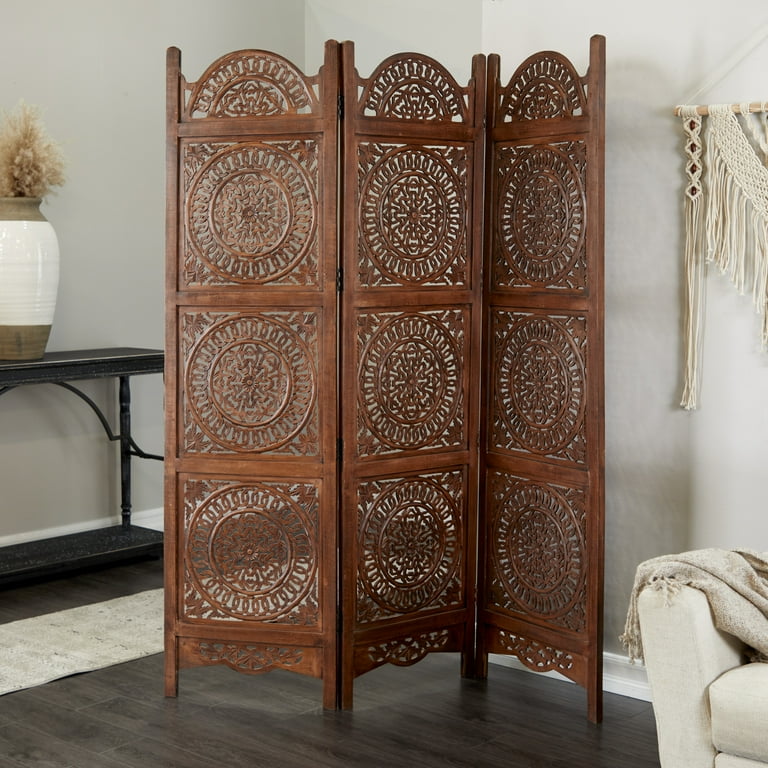 Gray Wash 4 Panel With Scroll Work Room Divider Screen Gray Wash 4 Panel With Scroll Work Room Divider Screen