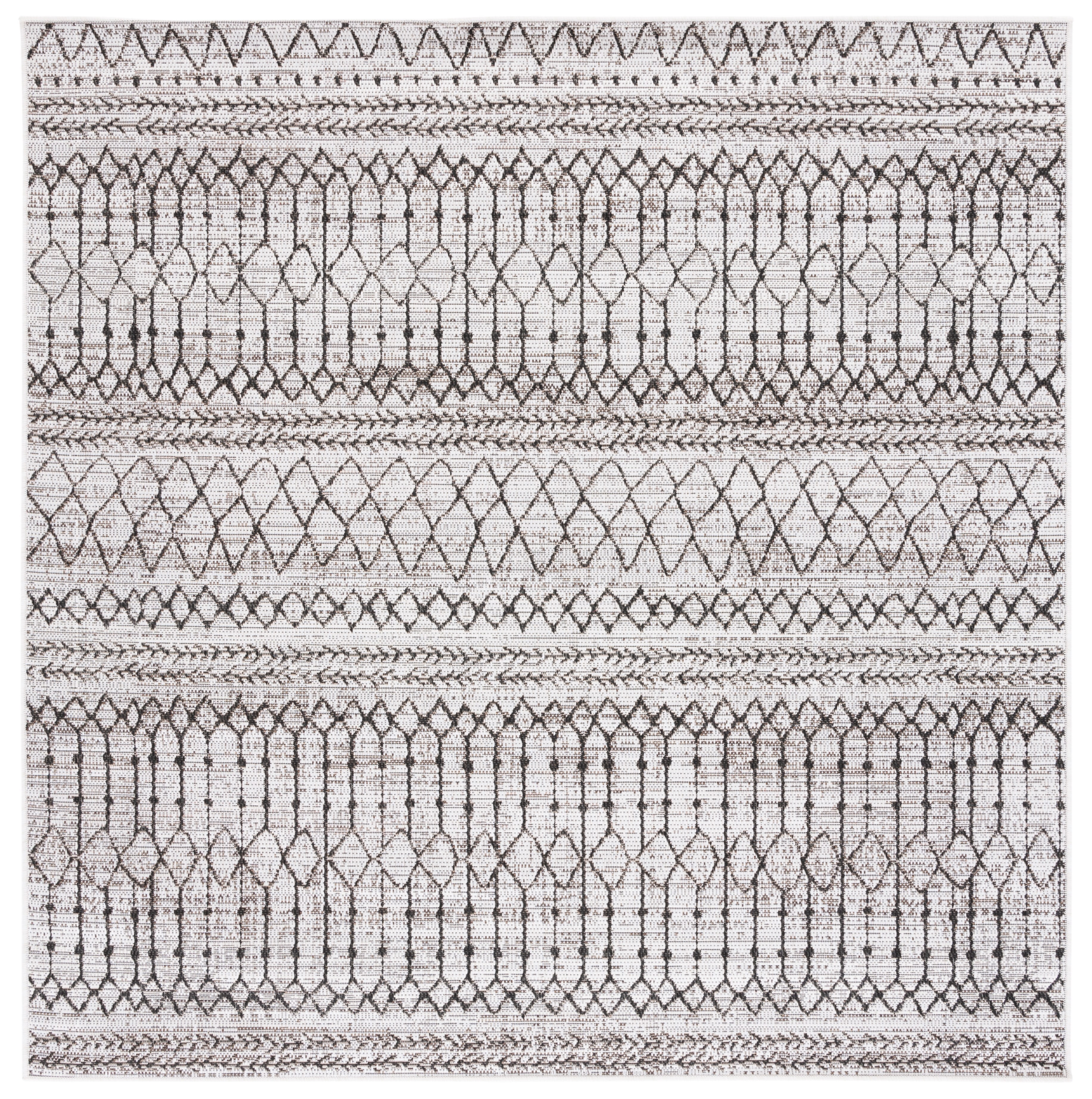 Safavieh Havana Dorris Geometric Indoor/Outdoor Area Rug, Light Brown/Black, 6'7" x 6'7" Square