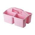 thumbnail image 2 of Pink Plastic Shower Caddy Basket With Drainage Holes, Portable Handheld Bath Storage Organizer for Toiletries Shampoo Conditioner, Wash Basket for Dorm Bathroom Travel, Household Shower Tote, 2 of 6