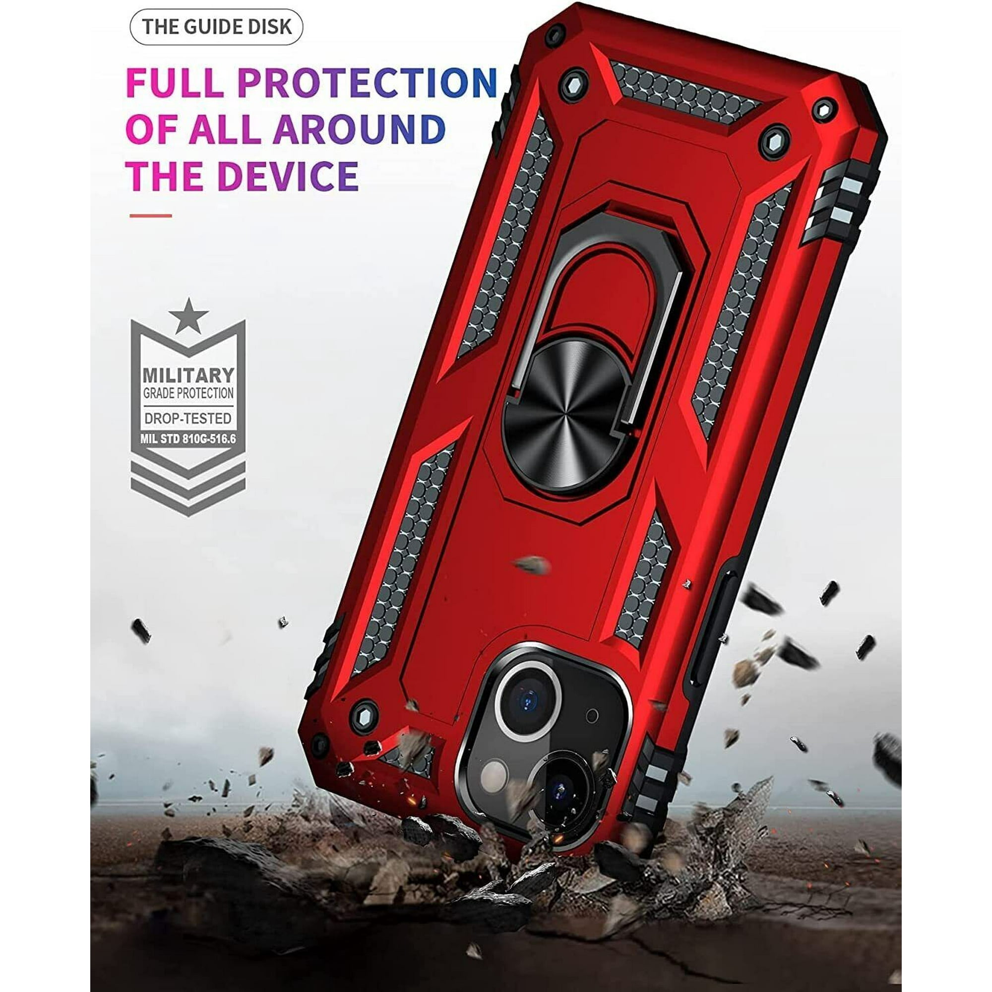 Supershield Armor-X Rugged iPhone 12 Case with Ring Holder Red