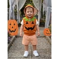 thumbnail image 5 of RUINIXCW Toddler Baby Boys Halloween Outfits Adorable Ghost Embroidery Zip Up Hooded Vest and Plaid Shorts Set, 5 of 8
