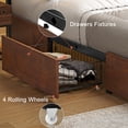 thumbnail image 5 of GUNAITO Queen Size Bed Frame with Headboard Storage Bed frame with 4 Drawers LED Platform Bed Frame with Charging Station Rustic Brown, 5 of 10