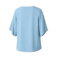 thumbnail image 5 of Kezqiaxn 3/4 Sleeve Tops for Women V-Neck Ruffled Casual Loose Shirts Summer Business Dressy Work Blouses, 5 of 8