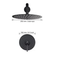 thumbnail image 3 of Boyel Living 10 inch Round Rain Shower Faucet Wall Mount Single-function Shower System Matte Black, 3 of 8