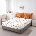 thumbnail image 4 of YST 7 Piece Bed in a Bag King Size Comforter Set Halloween Bedding Set,Black Bat Reversible Design Bed Set,Orange Happy Halloween Soft Microfiber Comforter with Sheet Set,All Season, 4 of 5