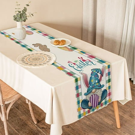 

Linen Checked Table Runner Red and White Candy Cane Christmas Table Runner 182.88 cm Long Seasonal Winter Christmas Holiday Farmhouse Style Table Decoration