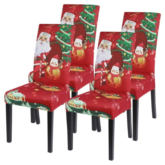 Juego de 4 fundas de elastano Furniture Cover SearchI para sillas navideñas