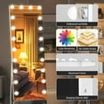 thumbnail image 4 of Hasipu 75" x 28" LED Full Length Mirror with Bulbs, Hollywood Standing/Wall Mounted Full Body Mirror with Adjustable Color Temperature for Bedroom, Gym & Dressing Room, 4 of 7