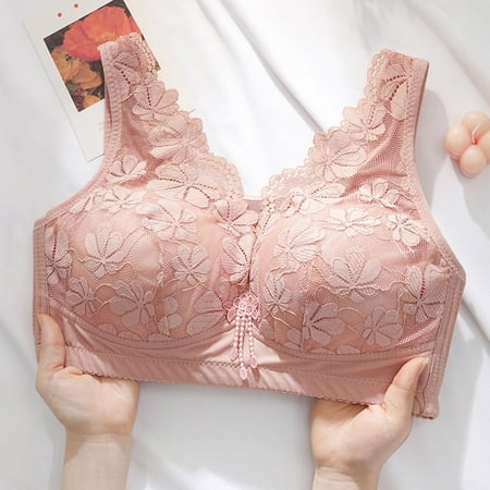 Womens Bras Clearance under $5! Xqxayjr Minimizer Bras for Women Full Coverage No Underwire Bras Plus Size Lifting Lace Bra for Heavy Breast Everyday Bras Mother Day Gifts