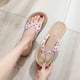 thumbnail image 4 of Alpargata de paja de imitación, sandalias para mujer, pantuflas de mujer con tacón plano y playa plana floral Wmkox8yii ytu8864, 4 of 7