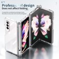 thumbnail image 6 of Case for Samsung Galaxy Z Fold 4 5G,Allytech Transparent Plating Clear Shockproof Case Pen Holder Built-in Tempered Glass Screen Protector Cover+Pen Stylus,Clear, 6 of 6