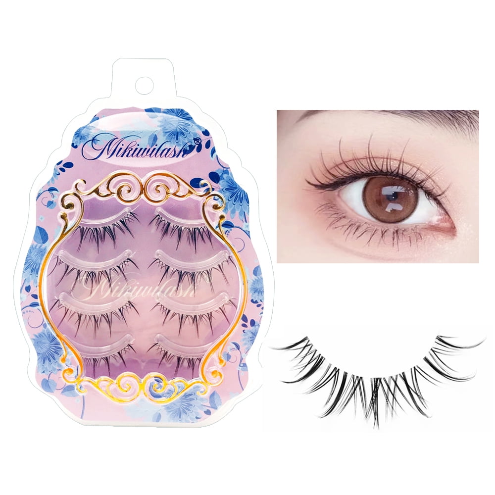  Manga Lashes Natural Look Japanese Anime Lashes Korean Asian  Wispy Spiky Lashes with Clear Band Short Fake Eyelash 10 Pairs Pack by  outopen : Beauty & Personal Care