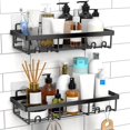thumbnail image 3 of AYktou Bathroom Organizers and Storage-Shower Caddy with Hooks,Bathroom Accessories Kitchen Storage,Rust-Proof Stainless Steel Shower Organizer Bathroom Shelves with Adhesives,Shower Caddy Hanging, 3 of 6