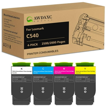 AWDAXC Compatible Toner Cartridge for Lexmark C540,Suitable for C540 / C543 / C544 / C546 / X540 / X543 / X544 / X546 / X548 Printer,High Yield 2500/2000 Pages,On the machine ready to use