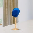 thumbnail image 3 of HILABEE Présentoir de Chapeau Mannequin Modèle de Tête de Mannequin Portable avec Base en Bois Bleu Base Haute, 3 of 6