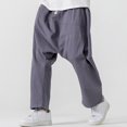 thumbnail image 2 of XIAOCHA Men's Drop Crotch Pants Loose Drawstring Straight Pants Retro Casual Daily Wear Pants With PocketGreyXXXXL, 2 of 5