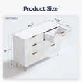 thumbnail image 5 of GlasFlength Buffet Cabinet with Storage, Multi-Purpose Storage Cabinet with 6 Drawers, Sideboard In Living Room, Entrance, Hallway Buffet Cabinet, 110*35*76 Inches,White, 5 of 5