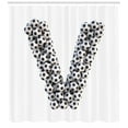 thumbnail image 3 of Ambesonne Letter V Shower Curtain, Sport Theme Alphabet, 69"Wx84"L, Black and White, 3 of 3