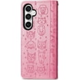 thumbnail image 3 of Wallet Phone Case for Samsung Galaxy S23 FE,Cute Cartoon Cat Dog Pattern PU Leather Case with Magnetic Clasp and Cash Card Slots Holder Holster for Samsung Galaxy S23 FE,CD Pink, 3 of 18
