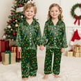 thumbnail image 5 of Drie Christmas Matching Family Pajamas Family Christmas Pajamas Matching Sets 2025 Satin Long Sleeve Holiday Casual Lounge Soft Xmas Silk Pjs Two Piece Sets, 5 of 6