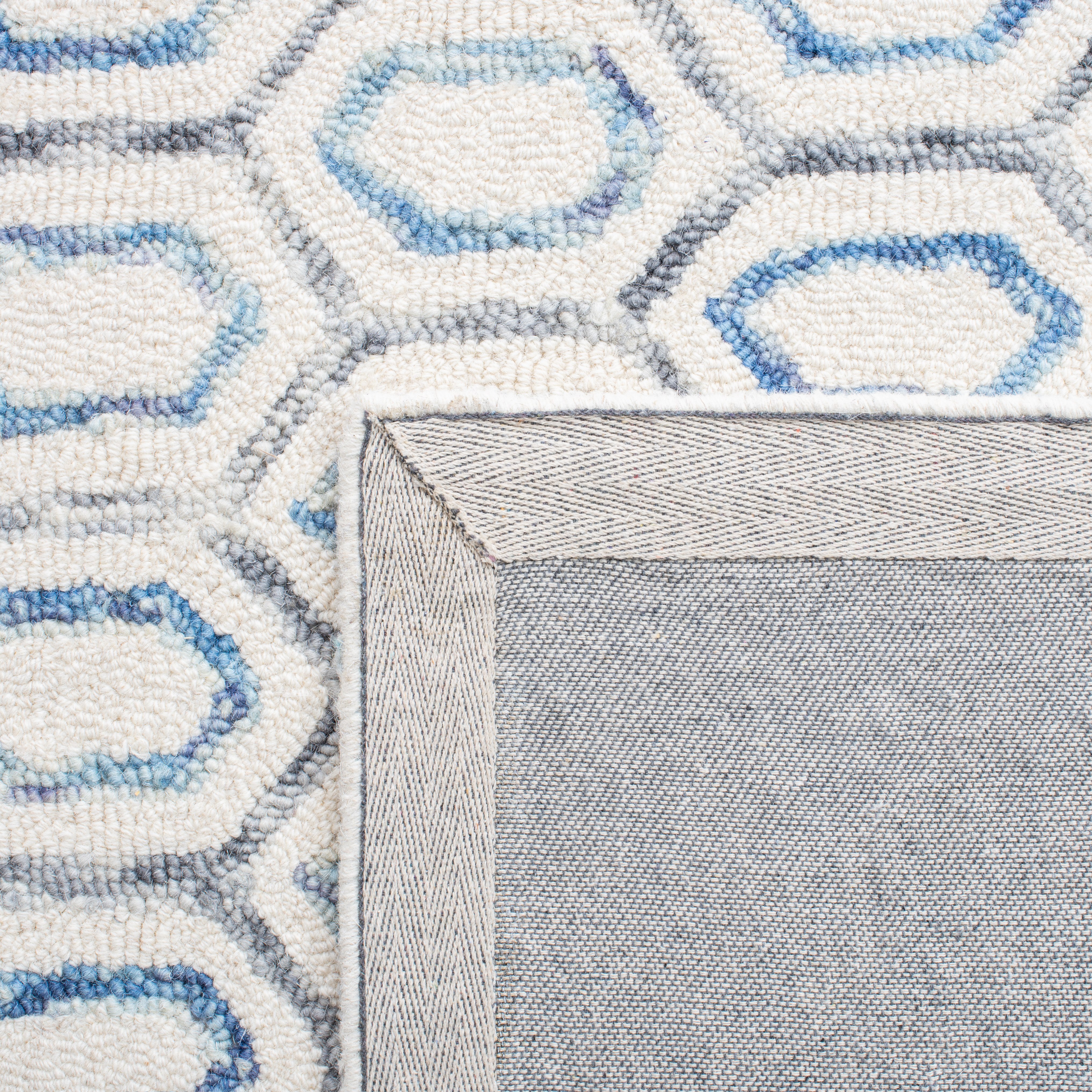 SAFAVIEH Metro Jessamine Geometric Area Rug, Ivory/Blue, 5' x 8'
