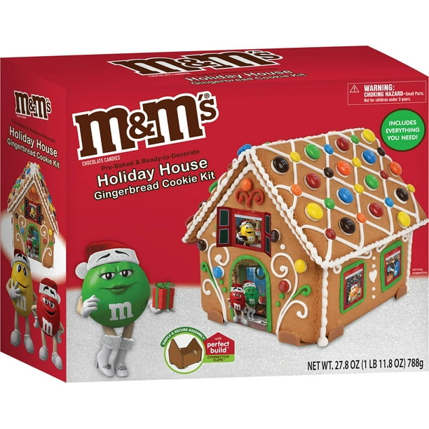 M&M's Holiday House Gingerbread Cookie Kit - 27.8 Oz (788G) - Pre-Baked And  Ready To Decorate Holiday House - Includes Everything Needed To Decorate  And Create - Includes Perfect Build Connector Clips - Walmart.com