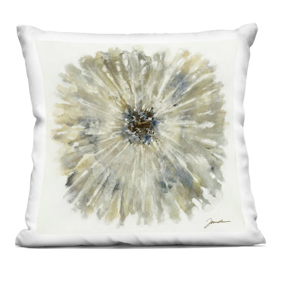 Stupell Industries Neutral Rustic Abstract Flower Design by Liz Jardine Throw Pillow