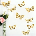 thumbnail image 5 of HomeDM 3D Butterfly Wall Decor, 12 Pcs Gold Butterflies for Valentine's Day Bedroom Wedding Party Birthday Cake Decor Removable Wall Stickers, 5 of 8
