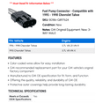 thumbnail image 2 of Fuel Pump Connector - Compatible with 1995 - 1998 Chevy Tahoe 1996 1997, 2 of 2