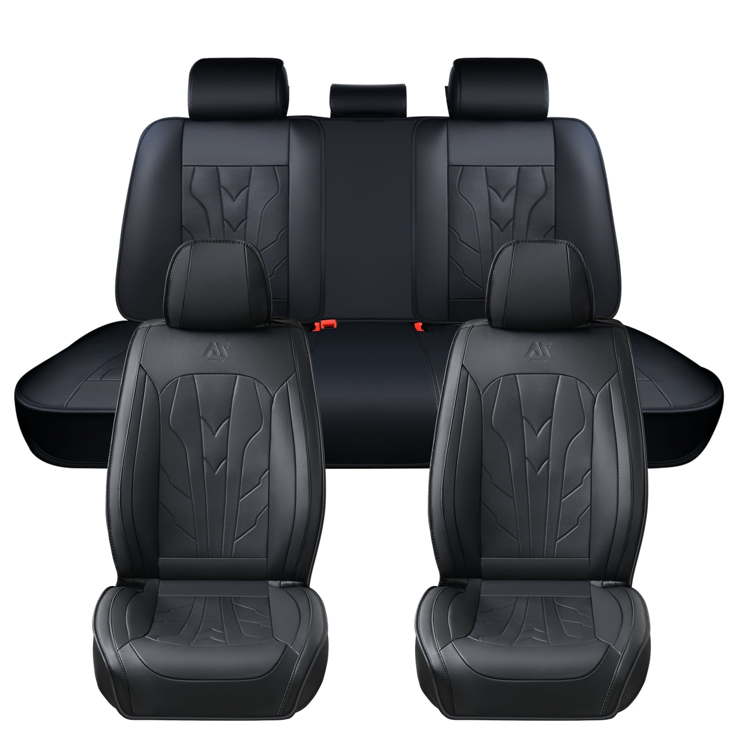 2026 for Jeep Wrangler Car Seat Cover, Black Car Seat Covers, Waterproof Leather Full Set of 5 Seats Easy to Clean and Install Suitable for All Seasons, Only 4 Doors, Airbag-Compatible