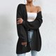 thumbnail image 1 of Europeo y americano 2023 otoño e invierno nuevo suéter suelto de longitud media chaqueta cárdigan de punto con cuello en V suéter de color sólido, 1 of 4