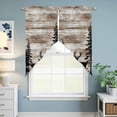 thumbnail image 6 of Swag Valance Curtains for Windows, Deer Silhouettes Light Filtering Kitchen Curtains with Rod Pocket, Trees Wooden Retro Art Farmhouse Window Treatment Valances for Living Room, 36x63 - 2 PCS, 6 of 9