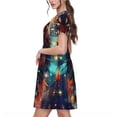 thumbnail image 2 of Disketp Mystic Wolf Dreamcatcher para Vestido de Manga Corta para Mujeres, Vestidos de Verano para Mujeres, Casual y Holgado para la Playa, 2 of 6