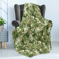 thumbnail image 4 of Animal Soft Flannel Fleece Throw Blanket, Skull Camouflage Design Various Frog Pattern Different Tones Art Print, Cozy Plush for Indoor and Outdoor Use, 70" x 90", Sage Pine Green, by Ambesonne, 4 of 5