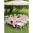 thumbnail image 3 of Outdoor Tablecloth with Umbrella Hole and Zipper, Pink Halloween Rectangle Table Cloth 60x120 Inch Waterproof Tablecloth, Cat Bat Ghost Pumpkins Picnic Table Cover for Patio Camping, 3 of 7