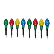 Holiday Time Set of 10 Multicolor Large Bulb Christmas Lawn Stakes