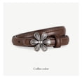 thumbnail image 3 of Retro flower buckle belt women's genuine leather cowhide fashion versatile decorative jeans pin buckle belt accessories new, 3 of 5