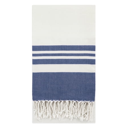 Swan Comfort Peshtemal Turkish Bamboo Towel Beach Pool Cover Up Picnic Bath Spa Sauna - ( Navy Blue )