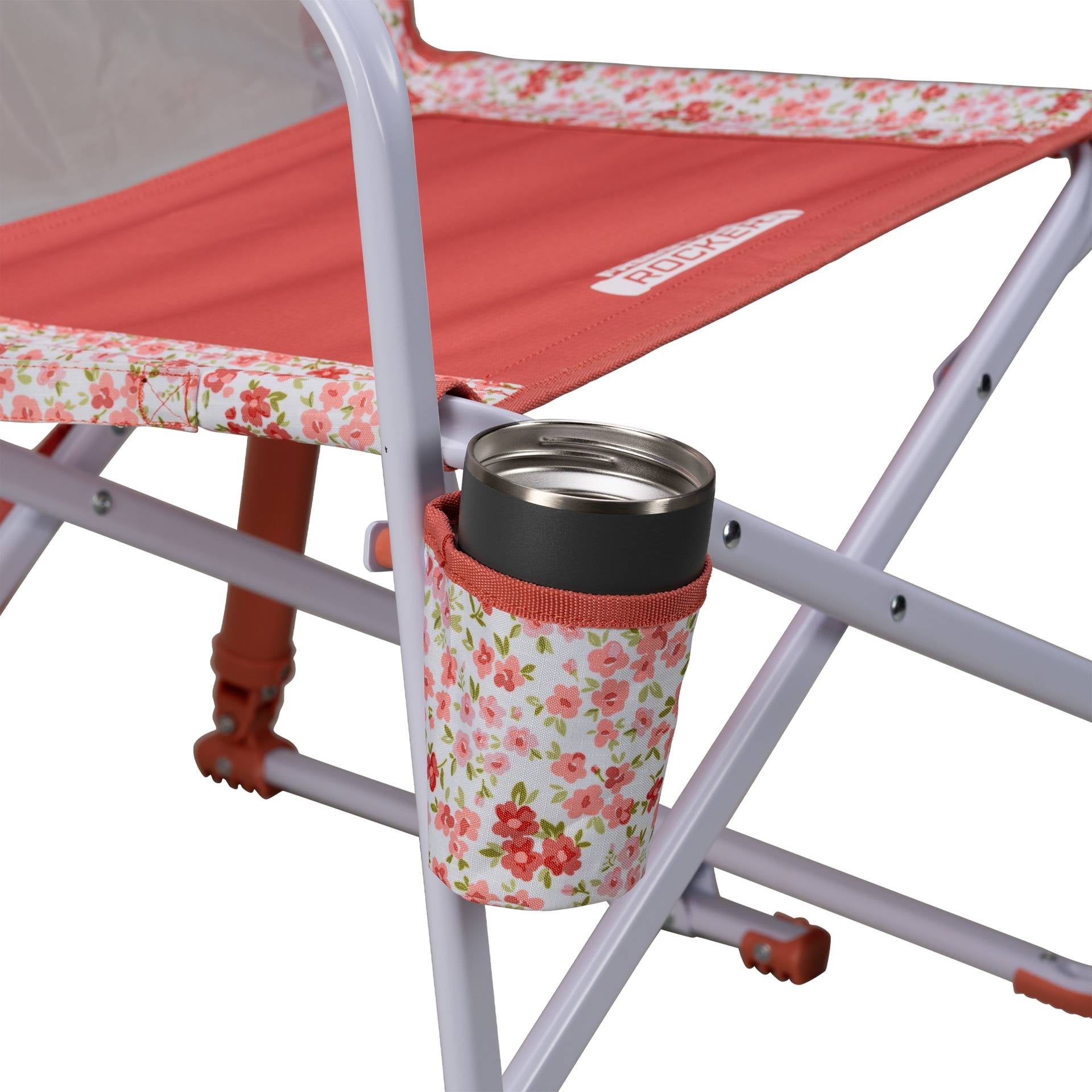 GCI Outdoor Freestyle Rocker Foldable Rocking Camp Chair, Pink Sundress